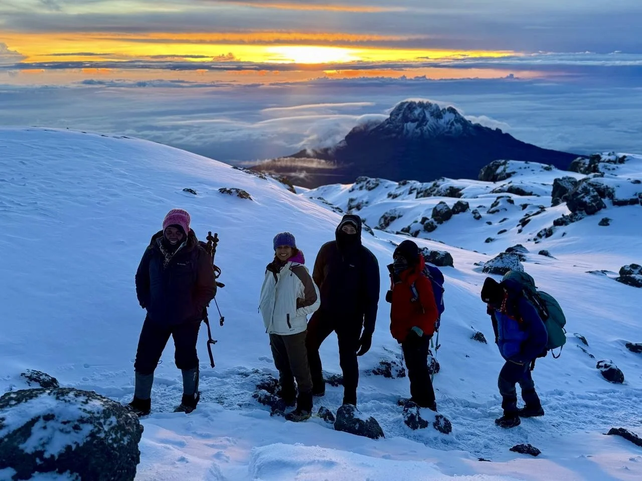 Climbers trekking on the Kilimanjaro Lemosho Route